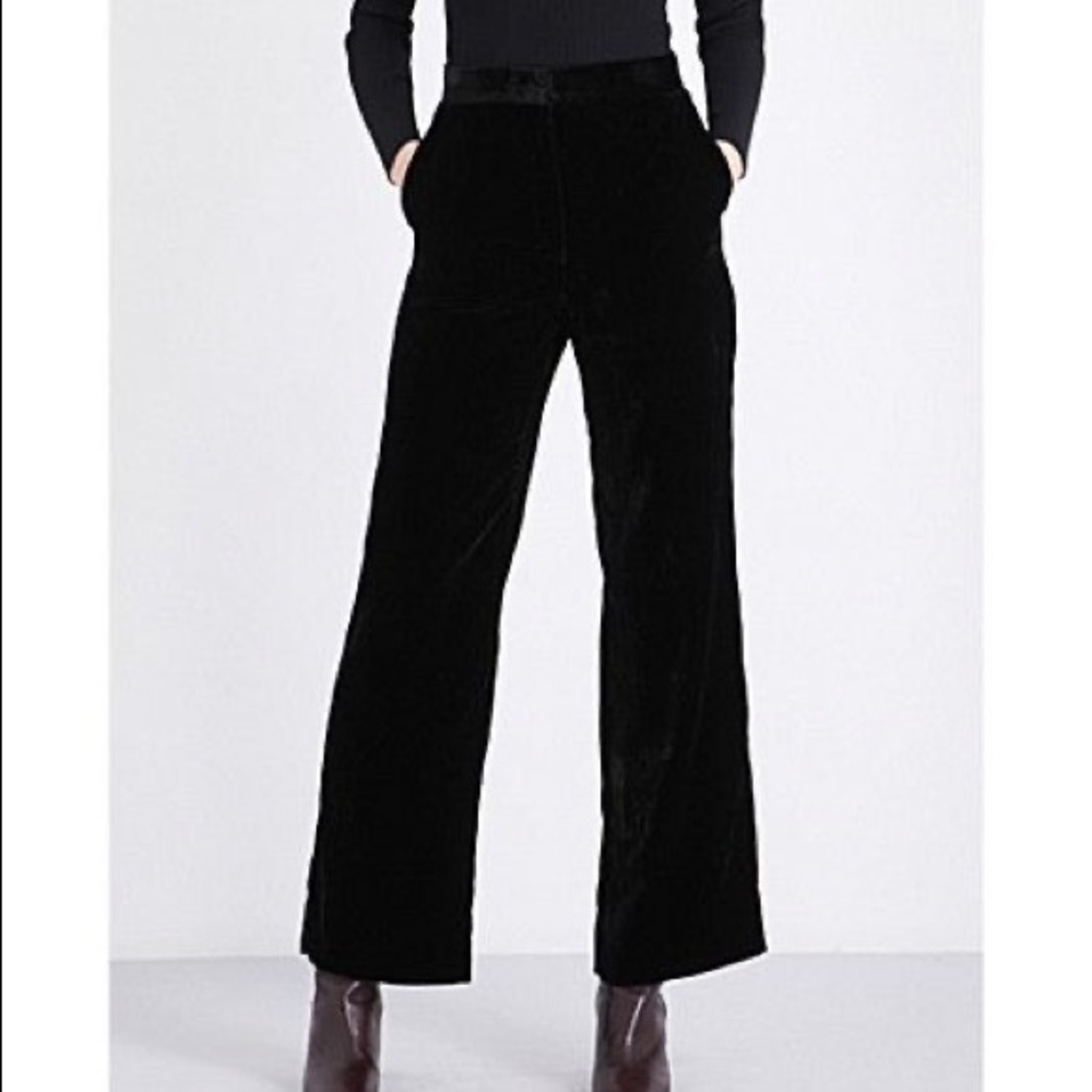 Sandro black velvet flared pants
